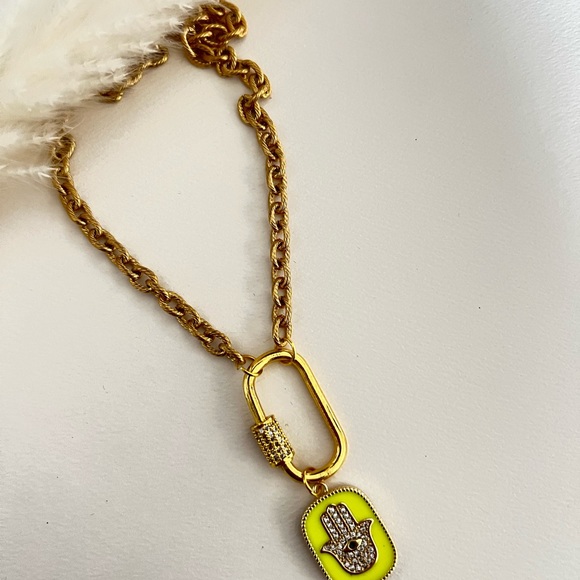 Turkish Evil Eye Hand Pendant Necklace -Chunky Classic Evil Eye Necklace - Picture 7 of 10